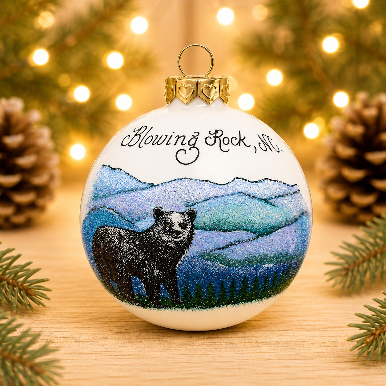 Blowing Rock Black Bear Mountain Ornament
